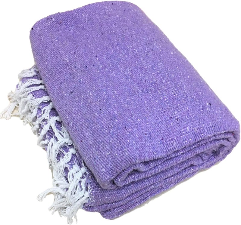 Open Road Goods Solid Color Mexican Yoga Blanket – Large Handwoven Throw for Yoga, Beach, Camping or Home – Soft and Durable Cotton Blend - Image 5